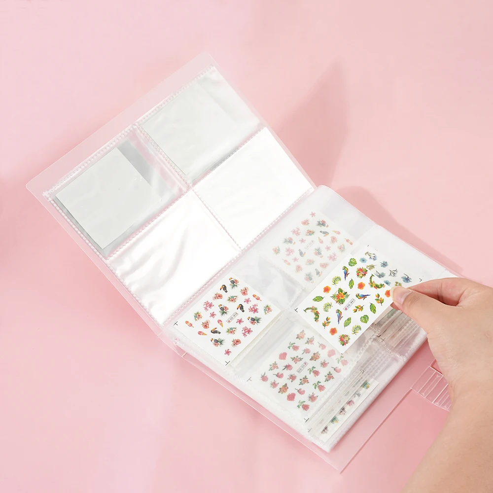 

80/84/160 Slots Album Storage Book For Nail Art Stickers Collecting Tools Transparent Organizer Manicure Collection Notebook