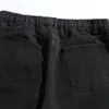 FEWQ Fashion Men's Denim Pants 2024 Autumn Winter New Dark Style Solid Color Straight-leg Elastic Waist Stylish Trousers 24E5233 4