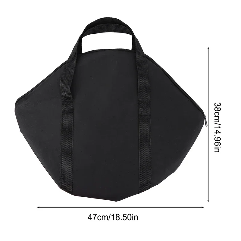 600D Oxford grill pan storage pouch waterproof durable with handle for outdoor BBQ kitchen 47x38cm