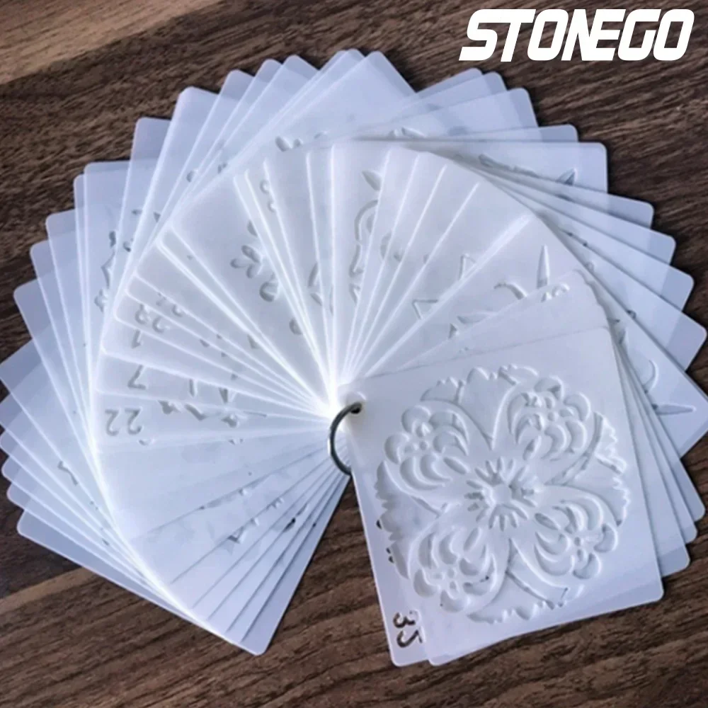 STONEGO 창의적인 벽화 캐비닛 만다라 템플릿, DIY 해골 템플릿, 36 만다라 템플릿