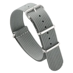 Ribbed Nylon Universal Watchband - Comfortable & Breathable Strap in Multiple Colors for All Sizes (Light gray)