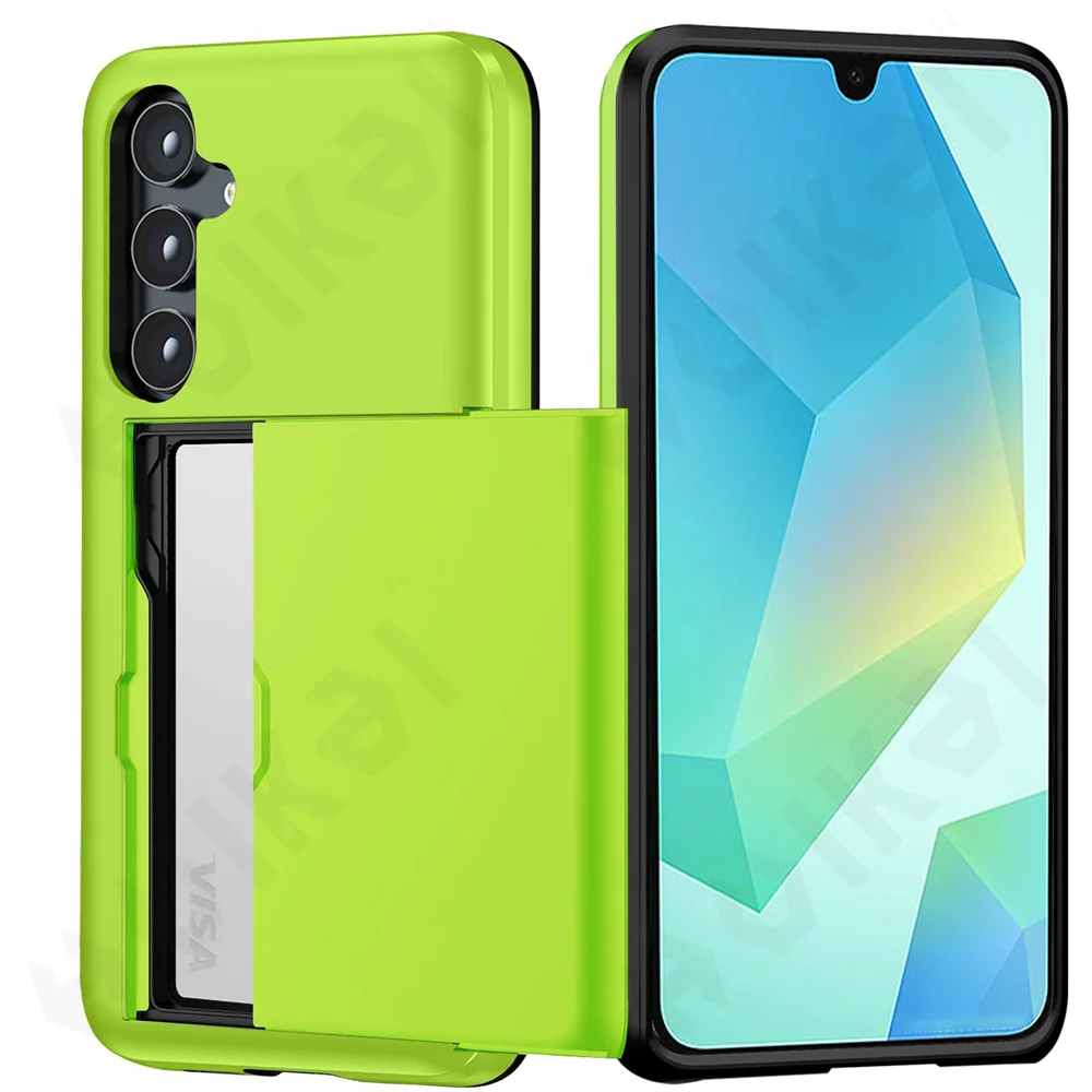 Heavy Duty Dual-Layer Protective Wallet Case with Hidden Card Slot