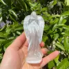 12cm Natural Selenite Crystal Carvings Angel Figure Gypsum Ornament Statue Reiki Healing Decorative Sculpture Modern Room Design 1