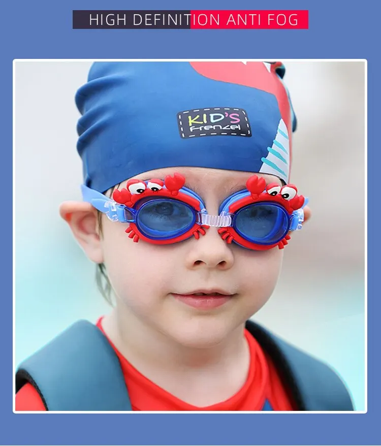 Red Crab Shape Children's Diving Glasses Children Swimming Goggles Waterproof Anti Fog Adjustable Glasses 3