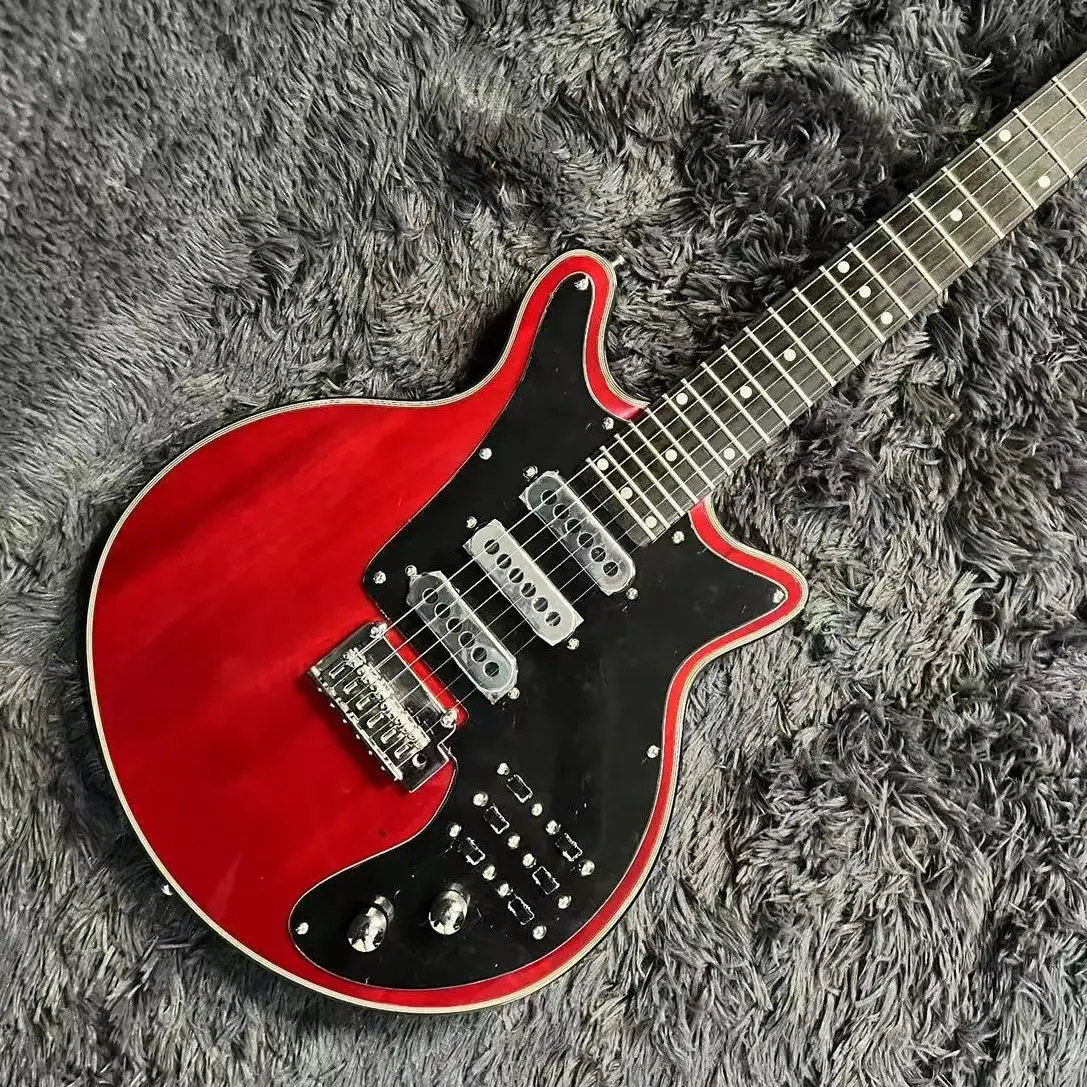 

Brian May Electric Guitar, Mahogany Body, Rosewood Fingerboard, Red Color, 3 Burns Pickups, 6 Strings гитара, Free Ship violão