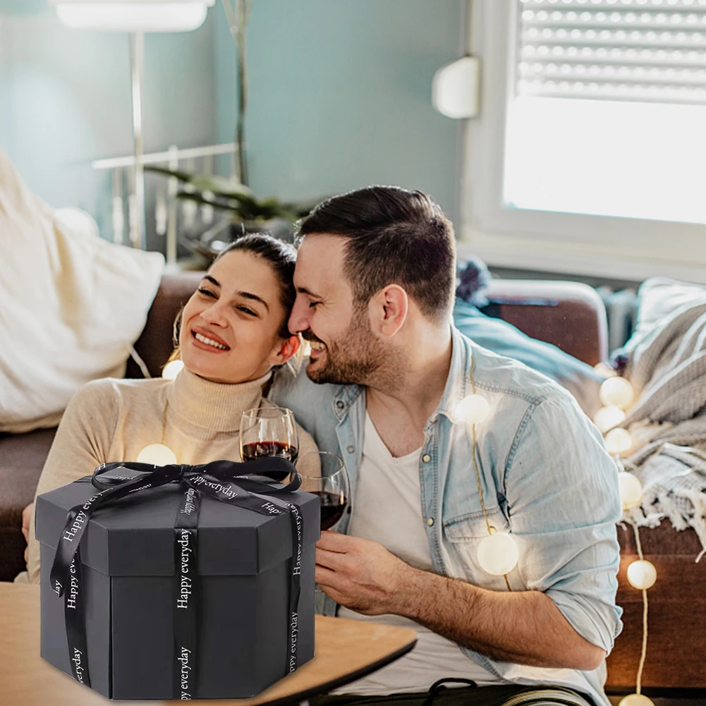 Hexagonal DIY Explosion Gift Box with Photo Album – Handmade Creative Cardboard Box for... - SKU HEB01618 - UGI Packaging