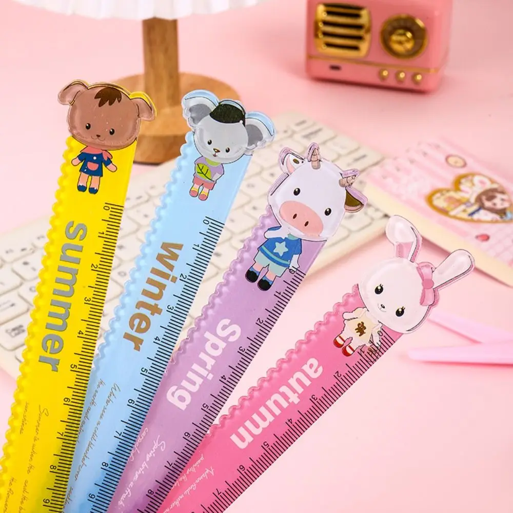 High Quality Plastic Straight Ruler Rabbit School Office Supplies Ruler Planner Accessories Drawing Tools