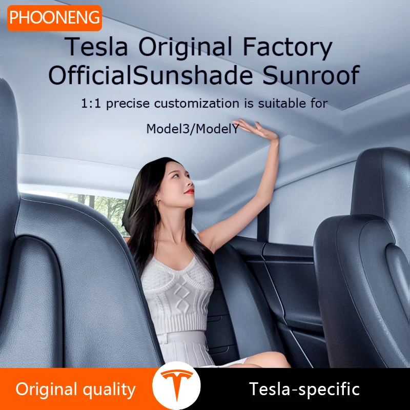

PHOOONENG 2-in-1 upgrade SunShade For Tesla Model 3 Y 2022 2023 Sun Protection Tesla Accessories Sunroof Windshield Skylight