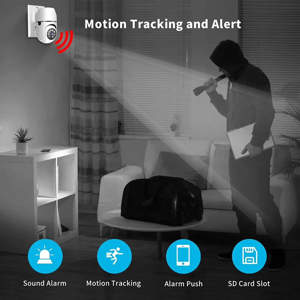 Tuya WiFi IP Camera 1080P HD Smart Wireless Audio bidirezionale visione notturna telecamere di sicurezza con rilevamento del movimento sorveglianza domestica intelligente - immagine 4
