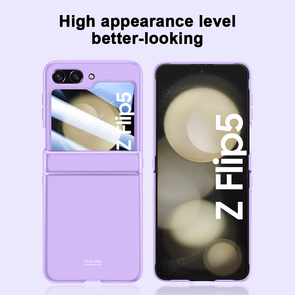 Fashion Skin Feel Spring Hinge Folding Case For Samsung Galaxy Z Flip 5 Shell Film Integrated Full Cover Drop Protection Cover