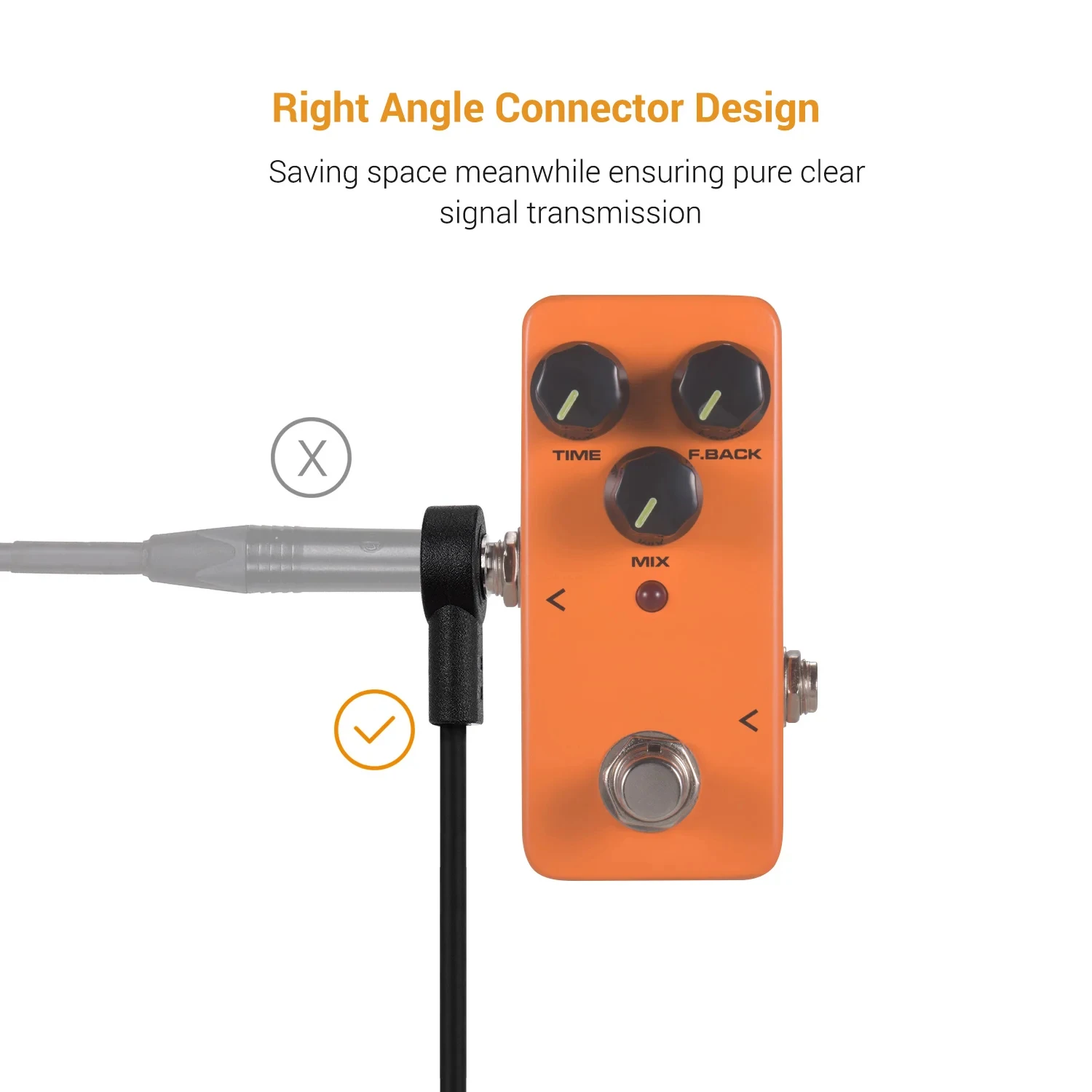 4 Packs Ggiant AC-8 Guitar Effect Pedal Flat Patch Cables 6 Inch Length 1/4 Inch Right Angle Connectors Patch Cable Kit