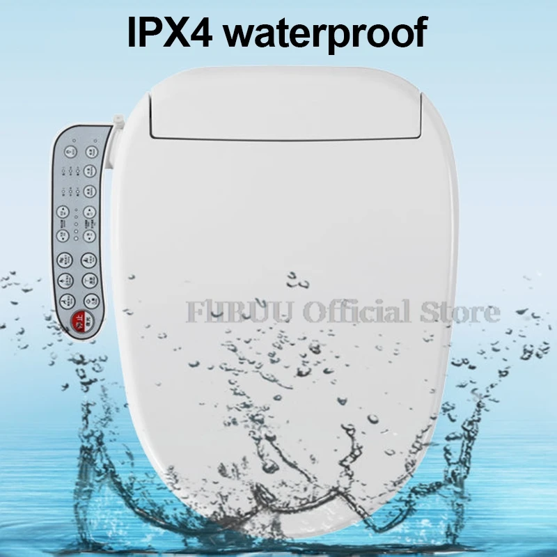 Smart Bidet Toilet Seat Elongated Cover Warm Air Dryer Warm Water Heated Seat Soft Close Toilet Lid Night Light Rear Front Wash