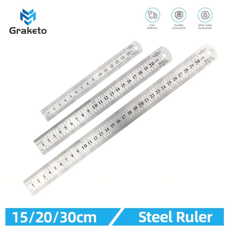 1pcs Straightedge Double Side Scale Metal Ruler High Quality Stainless ...