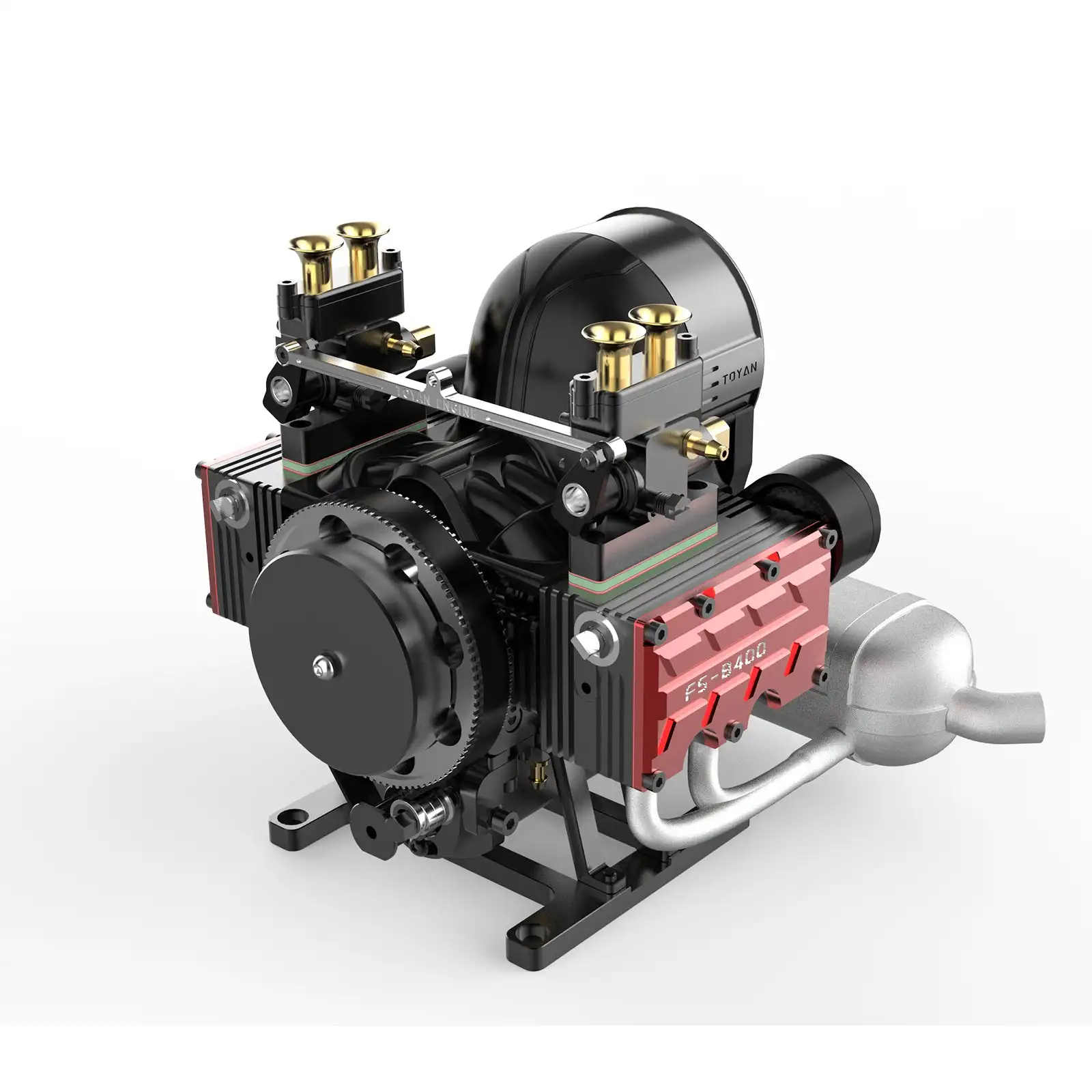 Toyan-金属製の4つのシリンダー冷凍エンジン、DIYキットモデルの