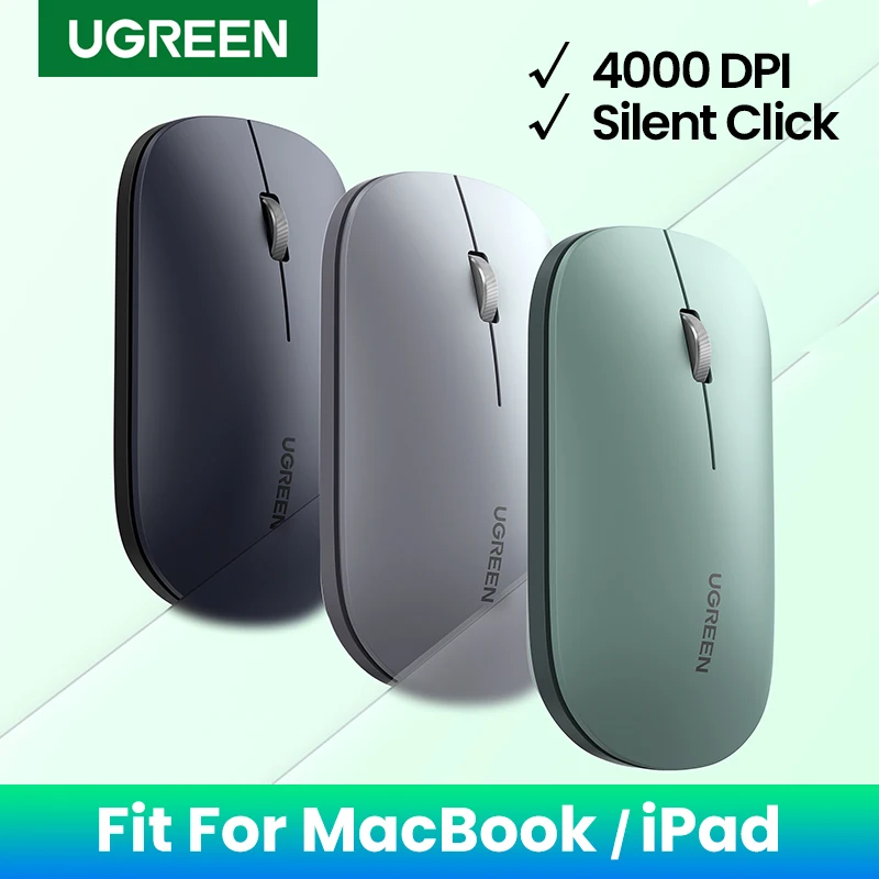 Ugreen Mouse sem Fio 4000 Dpi Clique em Silêncio para Macbook Pro m1 m2 Ipad ar Tablet Computador Portátil pc 2.4g Mouse sem Fio