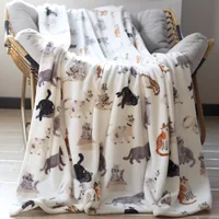 Cute Cat Flannel Blanket Sofa Blanket Bed Sheet Nap Blanket Lunch Break Air Conditioner Christmas Blanket Luxury Blanket 1