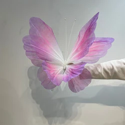 Elegant 3D Sheer Organza Butterfly Decor (Pink Purple)