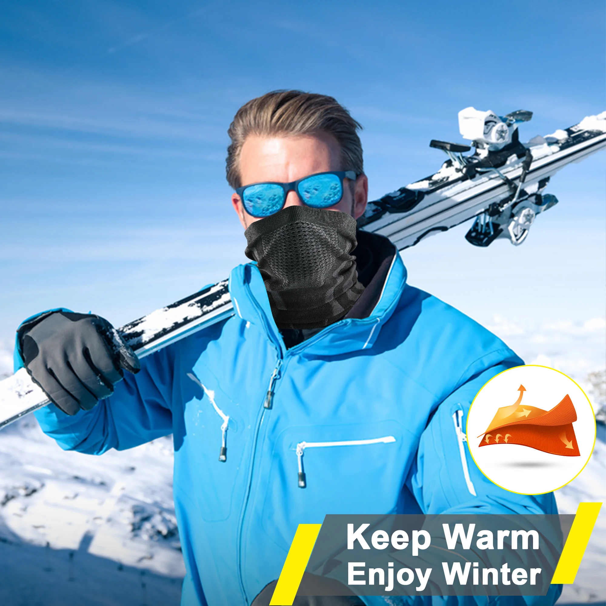 Thermal Winter Neck Gaiter and Face Cover - Versatile Breathable Scarf