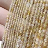 Fine Natural Stone Faceted Yellow Citrine Gemstone Round Spacer Beads For Jewelry Making  DIY Bracelet Necklace 2/3/4MM 15'' 3