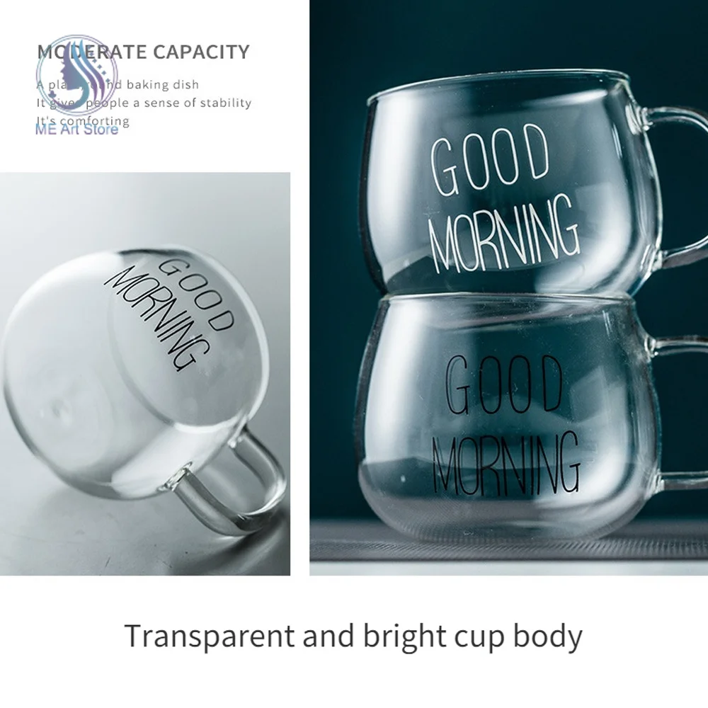 كوب زجاجي ( Good morning )