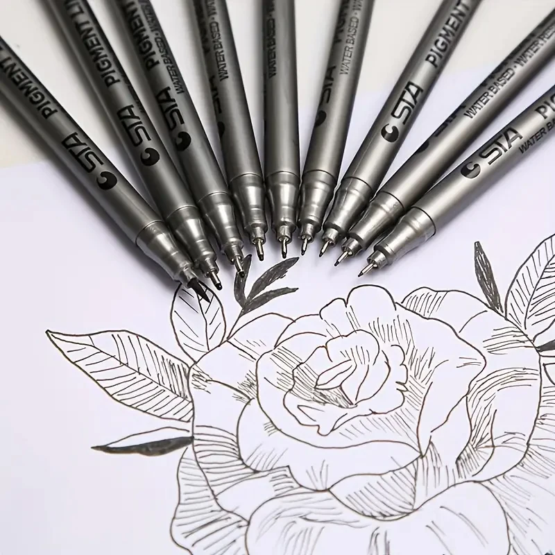 1pc Pigment Liner Pigma Micron Ink Marker Pen 0.05 0.1 0.2 0.3 0.4 0.5 0.6 Different Tip Black Fineliner Sketching Pens permanent marker pen marker pens permanent marker pen marker markers pen marker pen art marker pens art markers sketching markers drawing pen