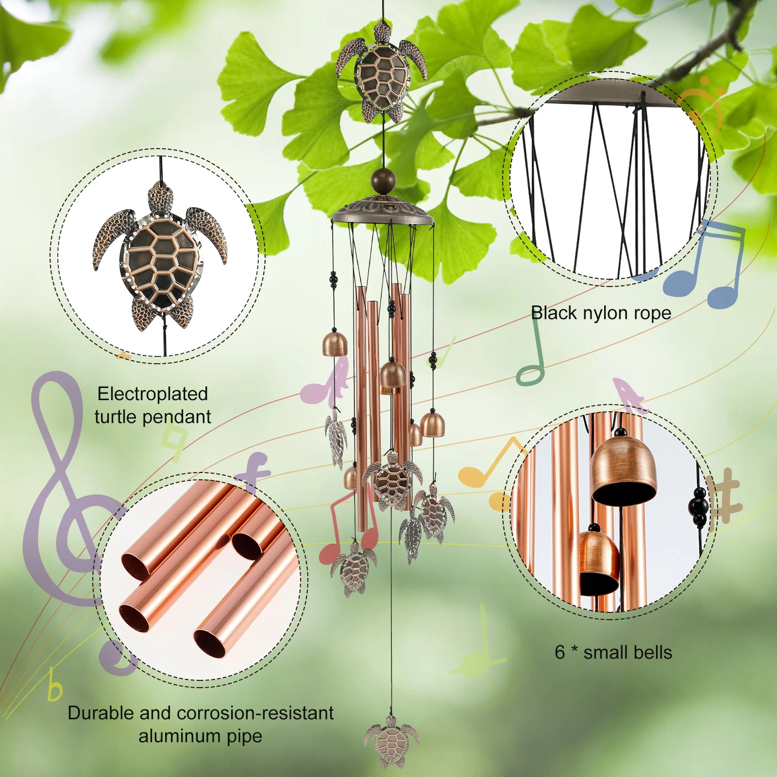 Wind Chimes Wind Bell Hanging Pendants Garden Decorations Outdoor Oriental Lucky Pendants