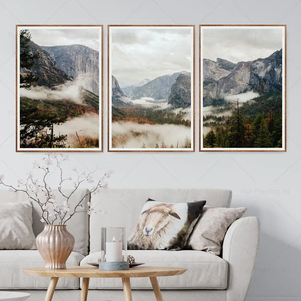 

National Park Prints Scandinavian Mountain Canvas Wall Art Poster Yosemite Nature Landscape Photography Bedroom Home Decoration