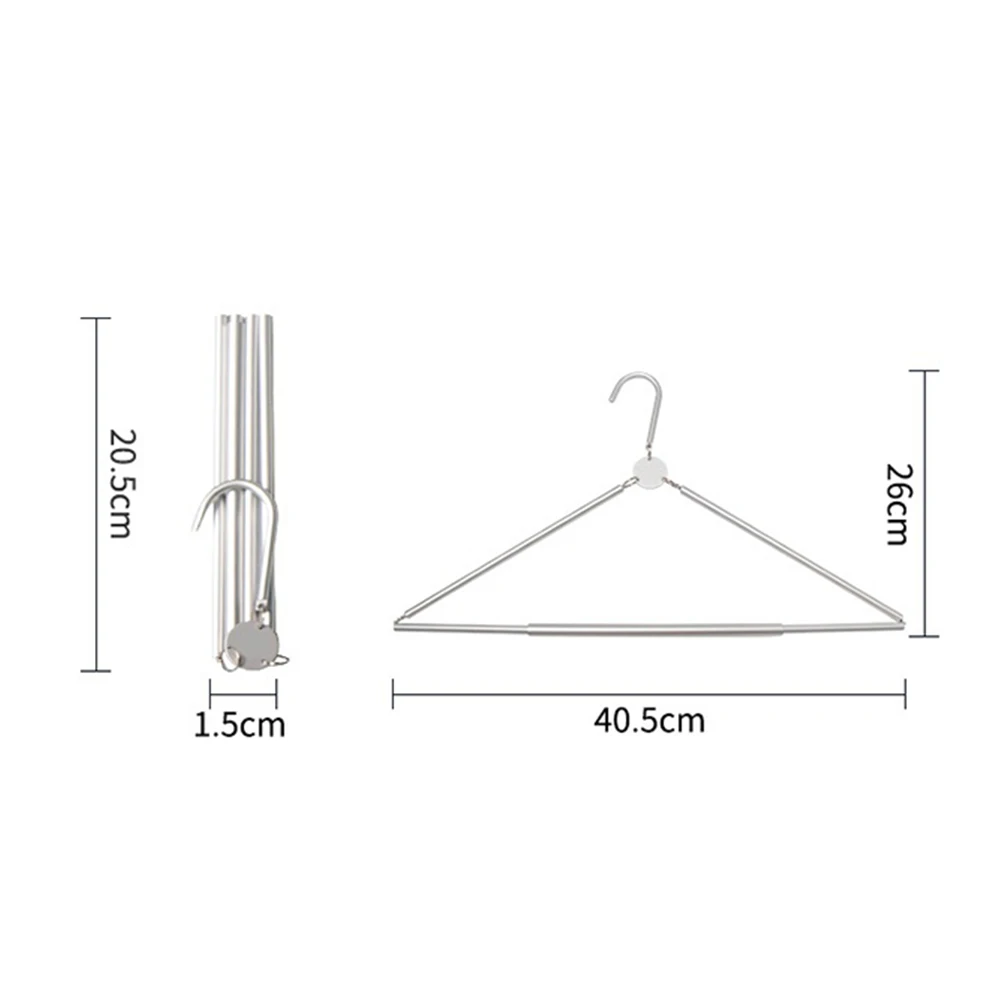 Outdoor Foldable Non-Slip Coat Drying Rack Aluminum Closet Organizer For Travel Hotel Camping Portable Clothes Hangers