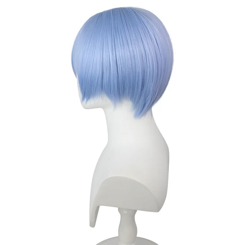 EVA Ayanami Rei Cosplay Costumes Cosplay Wig With Wig Cap Short Light Blue Heat Resistant Synthetic Hair Headwear Hairpins Prop Anime Costumes