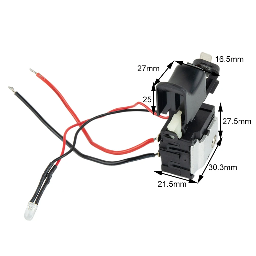 Electric Hand Drill Trigger Switch With Light Adjustable Speed 7.2V To 24V Maximum Current 16A Power Tool Accessory