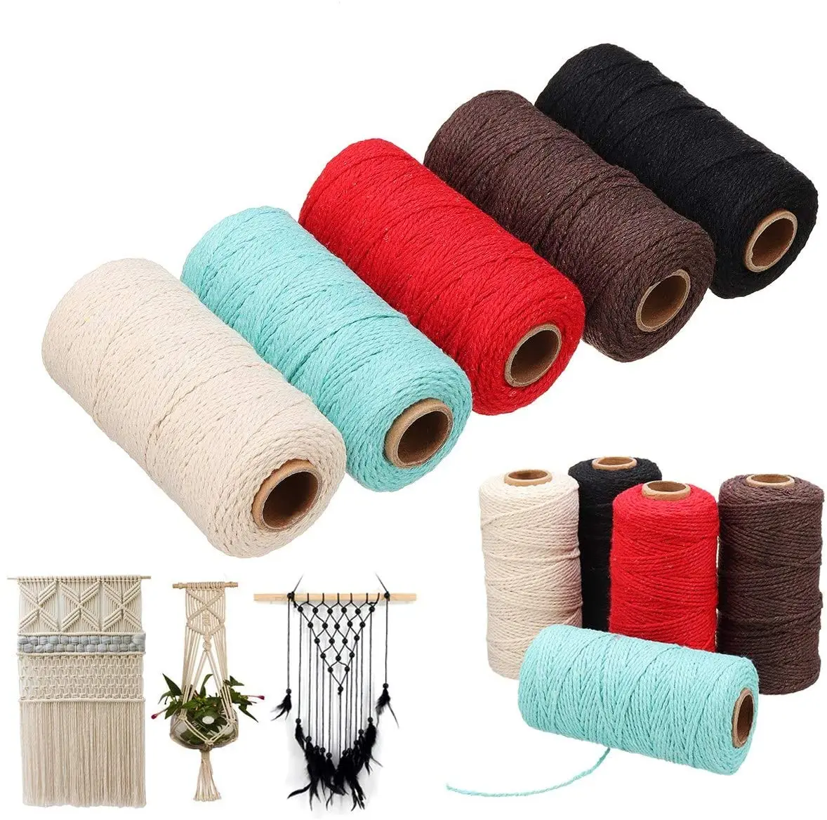 100M/Roll 2MM Macrame Cord Cotton Rope String Thread DIY Twine Crafts For Home Handmade Sewing Wedding Decoration Supply cotton rope macrame cord