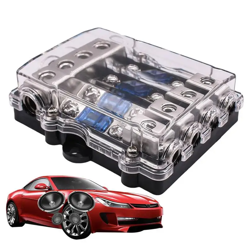 Portafusibili Per Amplificatore Per Auto Fusibile Audio Refit Lega Di Zinco Ad Alta Resistenza 1 In 3 Out Struttura Robusta Multi-Way Modifica Auto Al