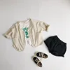 Spring Autumn Korean Kids Boys Coat Striped Cotton Linen Long Sleeve Loose Little Boys Cardigan Pocket Buttons Toddler Boy Coat 4