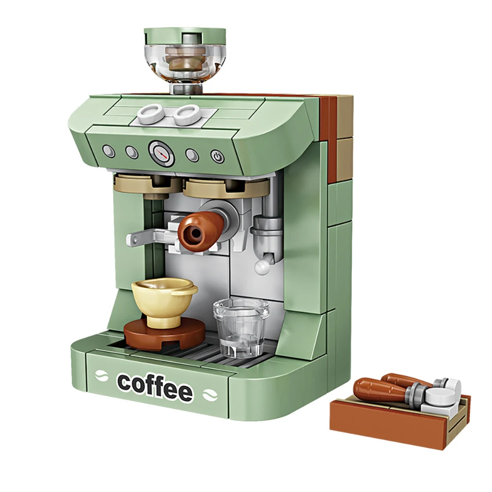 Vintage Bread & Coffee Machine Building Block Set - Creative Adult Simulation Toy, Unique Gift
