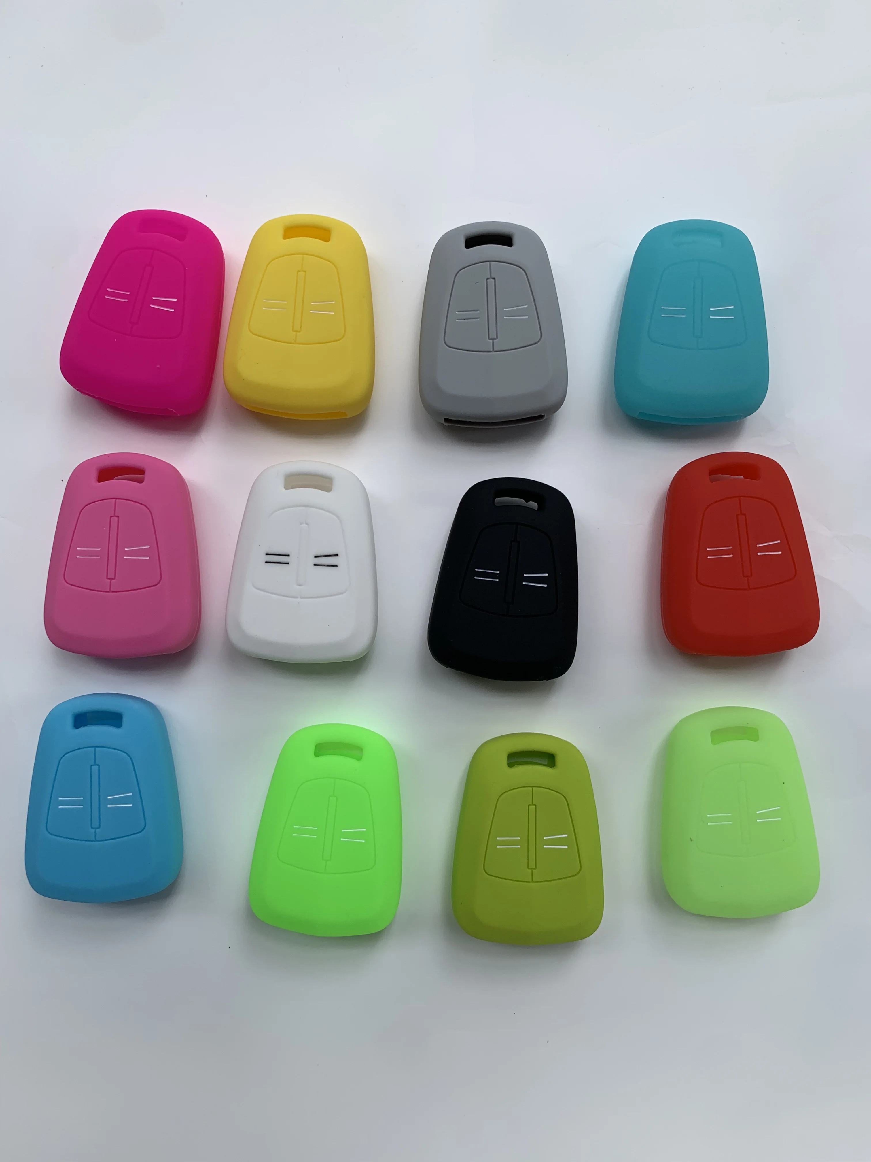 1Pc New Car Key Case Auto Cover Silicone For Opel Vauxhall Corsa Agila Meriva 2 Button Styling 13 Colors Accessories Shell Parts key case key case cover car key shell