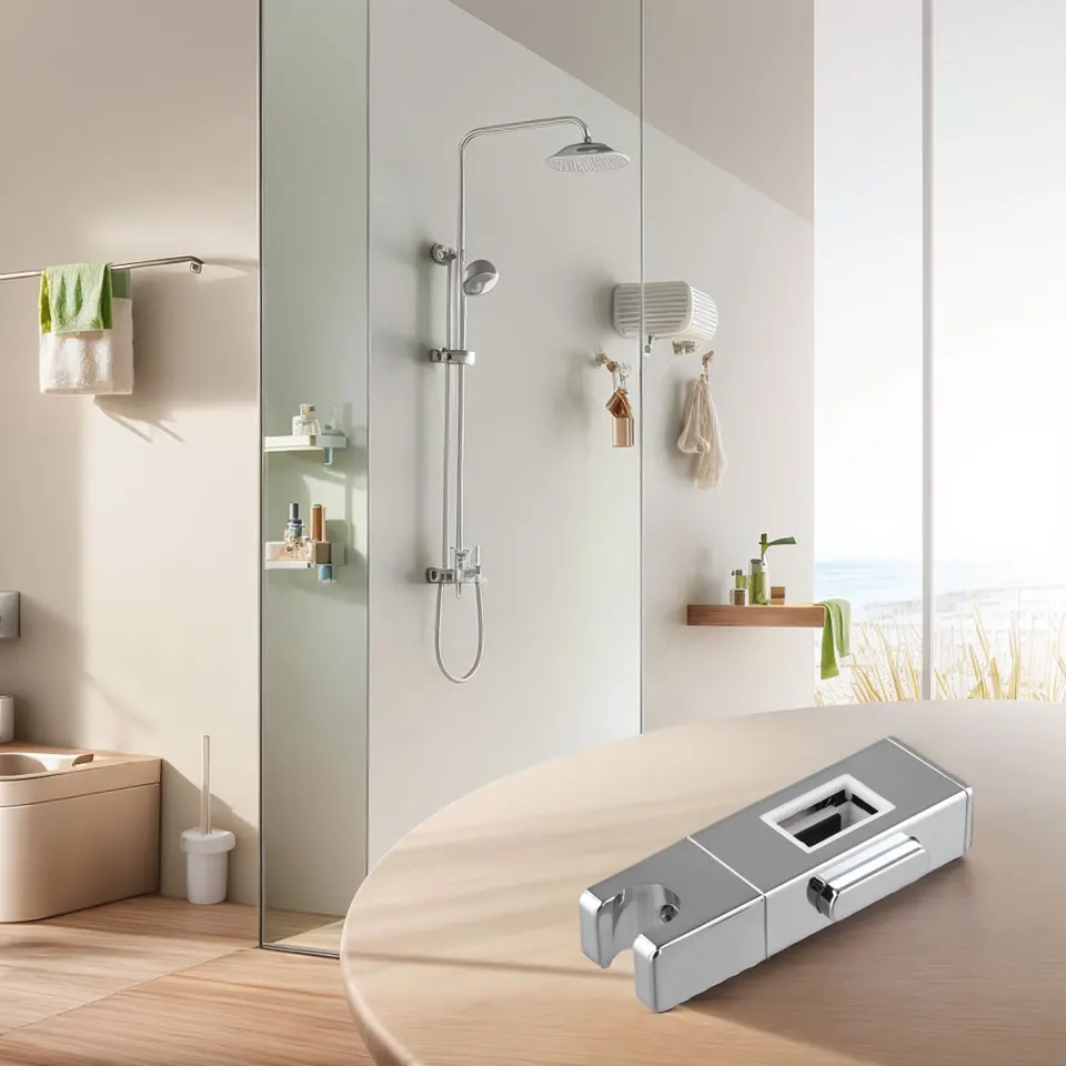 Hibbent Suction Cup Shower Holder MX Combo Adjustable Shower Riser Rail ...
