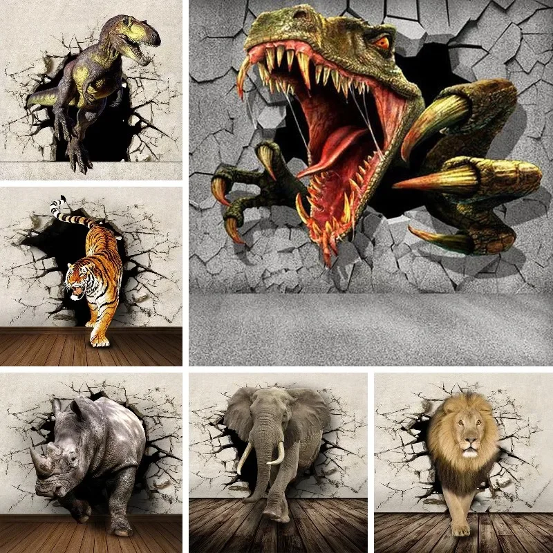 Dinosaur 50*40cm(canvas) full round drill diamond painting