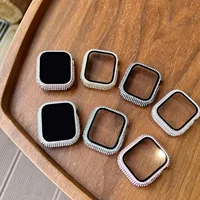 1pc strass décor verre trempé protecteur d'écran boîtier de montre pour Apple Watch 38/40/41/42/44/45Mm, série SE/9/8/7/6/5/4/3/2/1 6
