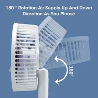 Mini ventilateur à pince ventilateur de bureau multifonctionnel avec pince ventilateur mural Portable Rechargeable Mini ventilateur pliable réglage à 3 vitesses 5