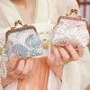 Chinese Style Embroidered Brocade Coin Purse Elegant Retro Small Mini Bag Wedding Party Luxury Designer Women Evening Clutch 1