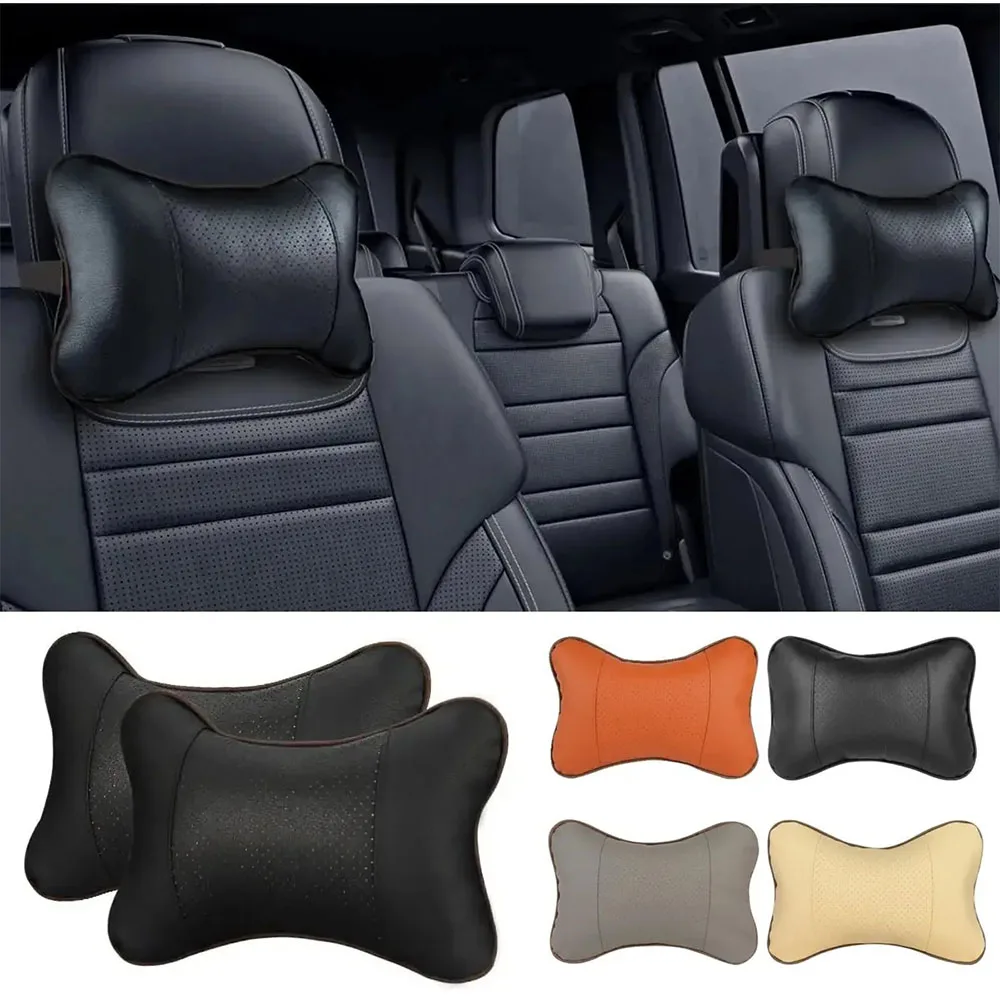 고급 가죽 자동차 목베개, 통기성 헤드레스트, 자동차 액세서리, BMW M M3 M5 M6 X3 E46 E90 F30 G20 E36 E34 X6 G20 G30용
