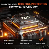 Humsienk 12V 100Ah Built-in 100A BMS Lithium Iron Phosphate Battery Packs For RV/ Vans/ Trolling Motor/Golf Cart/Camping/UL 1973 - Image 3
