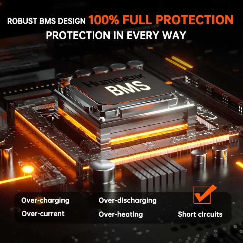 Humsienk 12V 100Ah Built-in 100A BMS Lithium Iron Phosphate Battery Packs For RV/ Vans/ Trolling Motor/ Golf Cart/ Camping 3