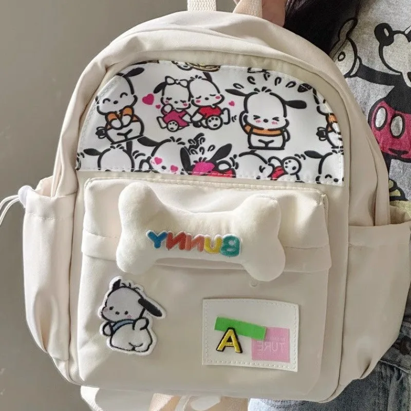 MBTI Cute Pochacco Womens Backpack Y2k Designer College Style Fashion Backpacks Casual Daily Aesthetic Kawaii New Female Bag