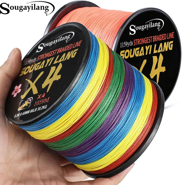 Sougayilang Braided Line 4X 100/300m 5 Colors Max Drag 66 LB Line  Multifilament PE Line