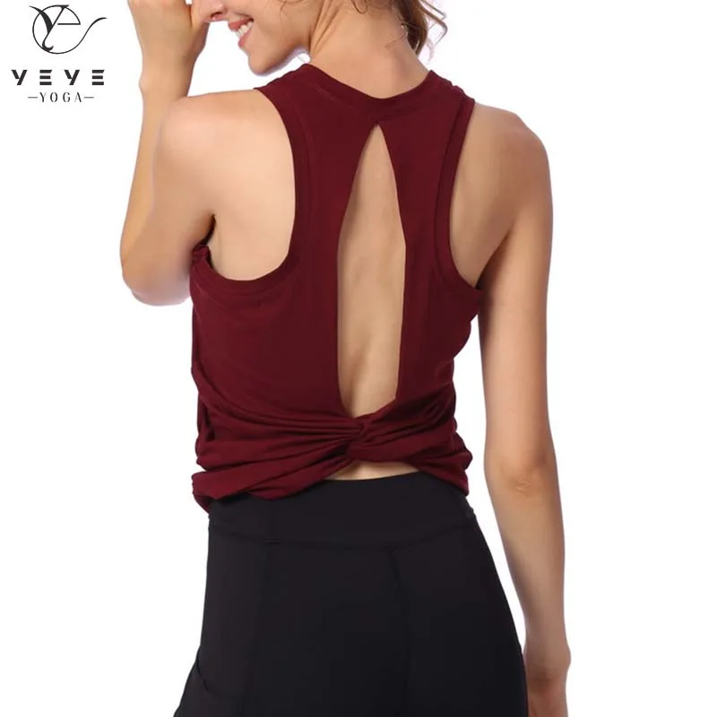 

Women Back Holow Out Soft Yoga Tank Top Beautiful Back Sports T-Shirt Running Quick-Drying Fitness Vest