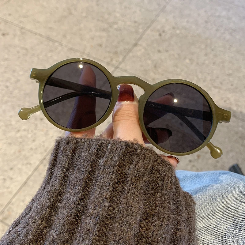 big sunglasses Retro Round Sunglasses Women Brand Designer Vintage Small Frame Sun Glasses Ladies Fashionable Korean Style Eyewear black cat eye sunglasses Sunglasses