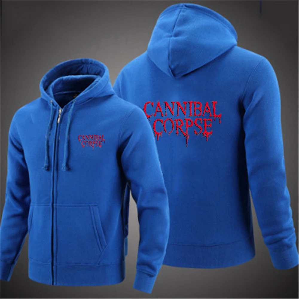 Men's Long Sleeve Hooded Hoodies with Zipper and Drawstring