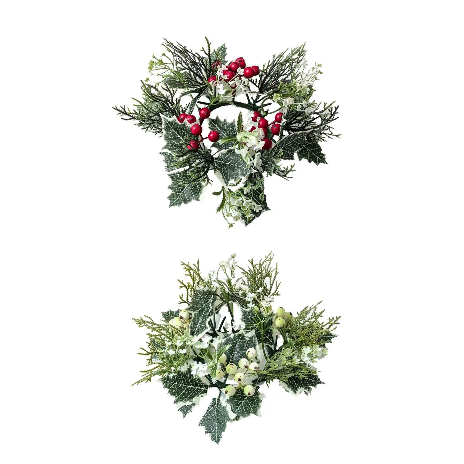 

Pillar Candle Rings Wreath Greenery Candleholders Wreaths Table Centerpiece for Wedding, Easter, Tabletop, Festivals, Decoration