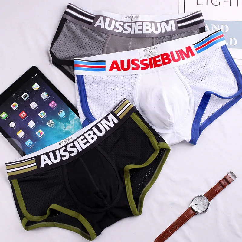 

Aussiebum Men's boxers Mesh transparent U convex design jockstrap underwear Sexy cotton comfortable breathable boxers for men